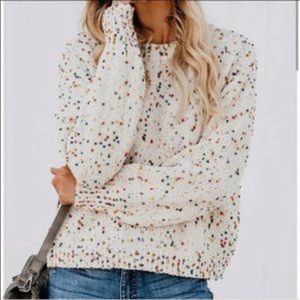 Seven7 oversized confetti pattern long sleeve size small sweater